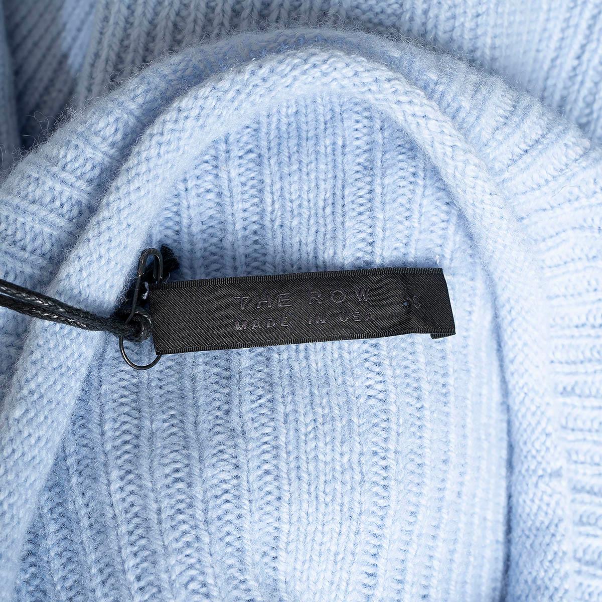 THE ROW Pull à col roulé en laine cashmere bleu clair RIB Knit S en vente 2