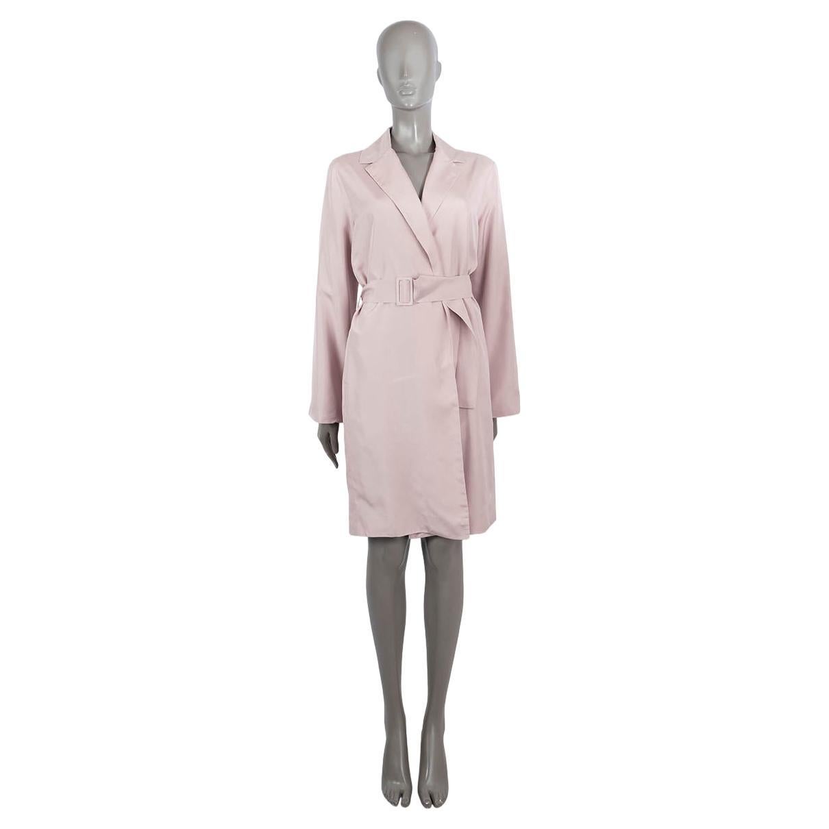 THE ROW lilac silk BELTED Coat Jacket M For Sale