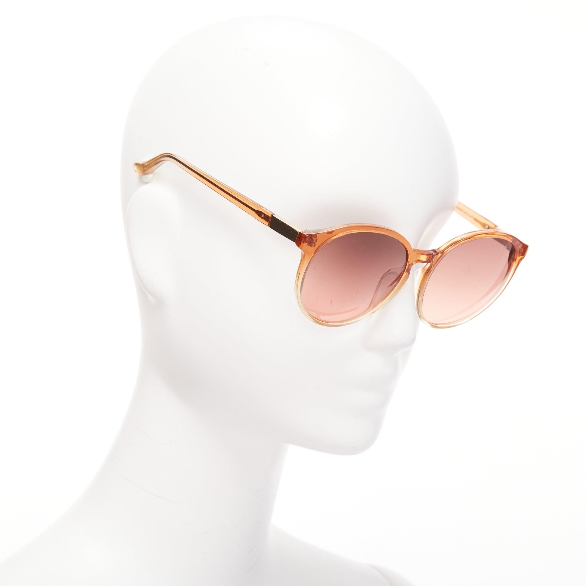 Beige THE ROW Linda Farrow brown ombre acetate pink lens oversized sunglasses For Sale
