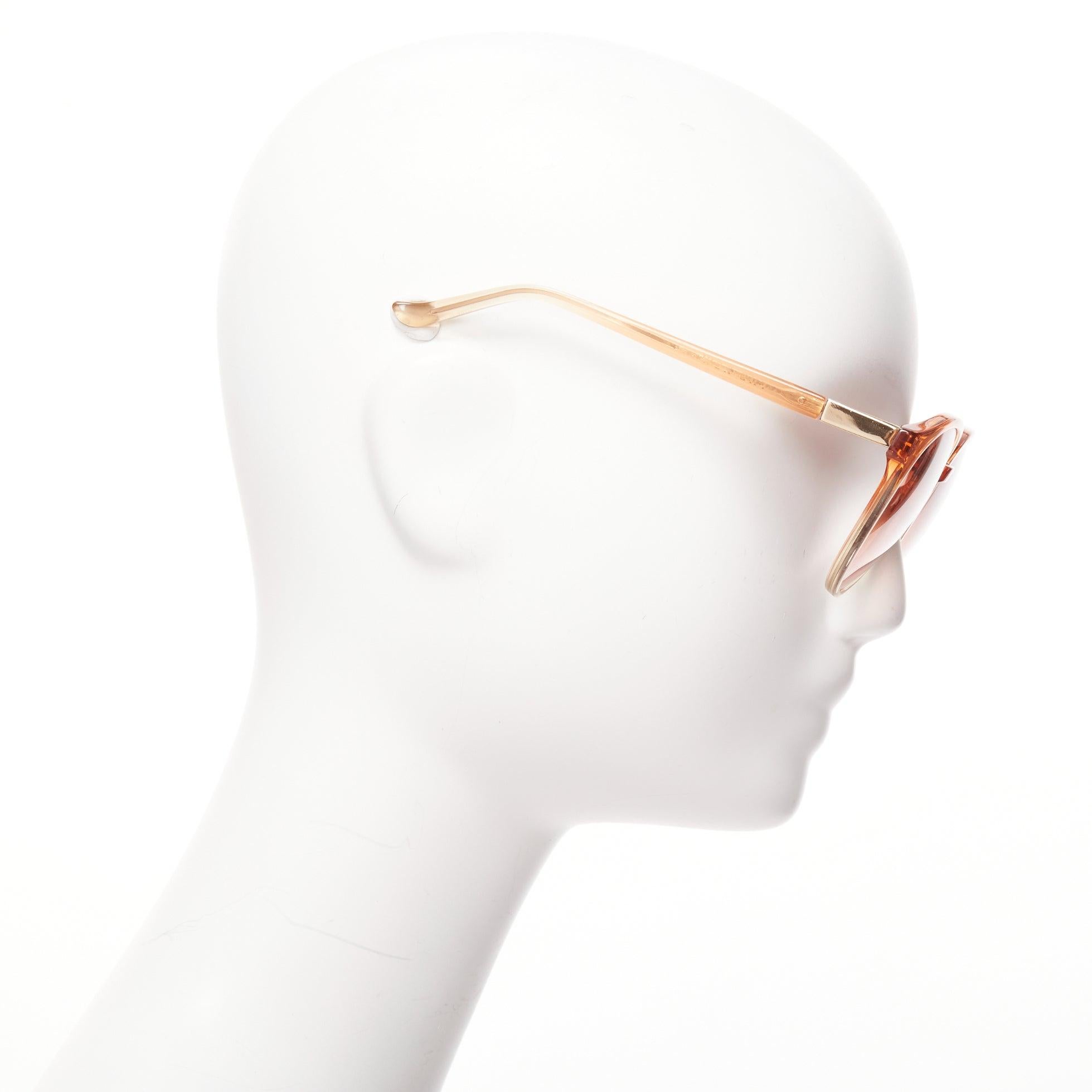 THE ROW Linda Farrow brown ombre acetate pink lens oversized sunglasses In Good Condition For Sale In Hong Kong, NT