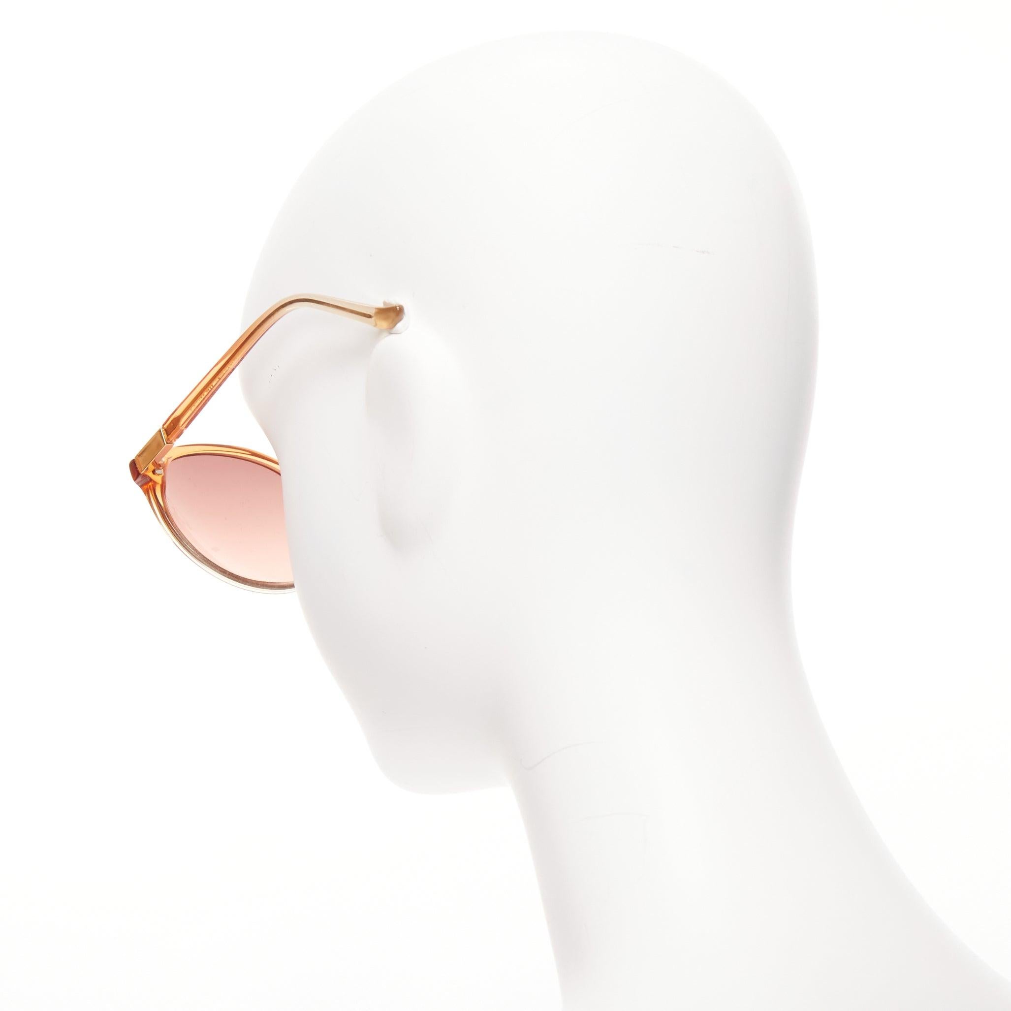 Women's THE ROW Linda Farrow brown ombre acetate pink lens oversized sunglasses For Sale