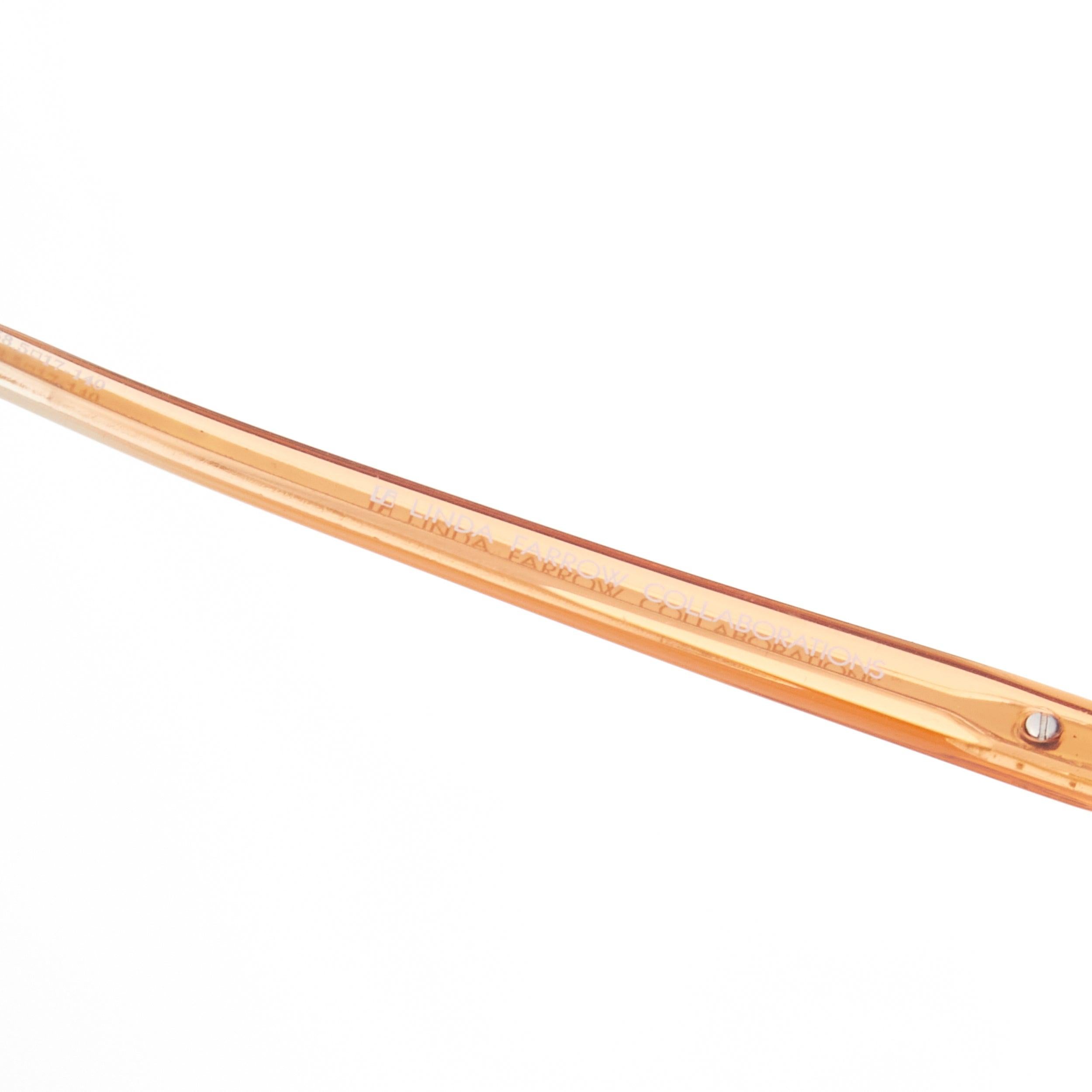 THE ROW Linda Farrow brown ombre acetate pink lens oversized sunglasses For Sale 2