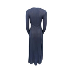 The Row - Maxi abito a manica lunga in maglia di seta - Navy