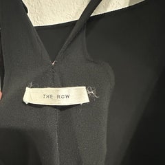 The Row Margaret Black Wool Overalls size XS Silk Lining Stretch Silver Hardware