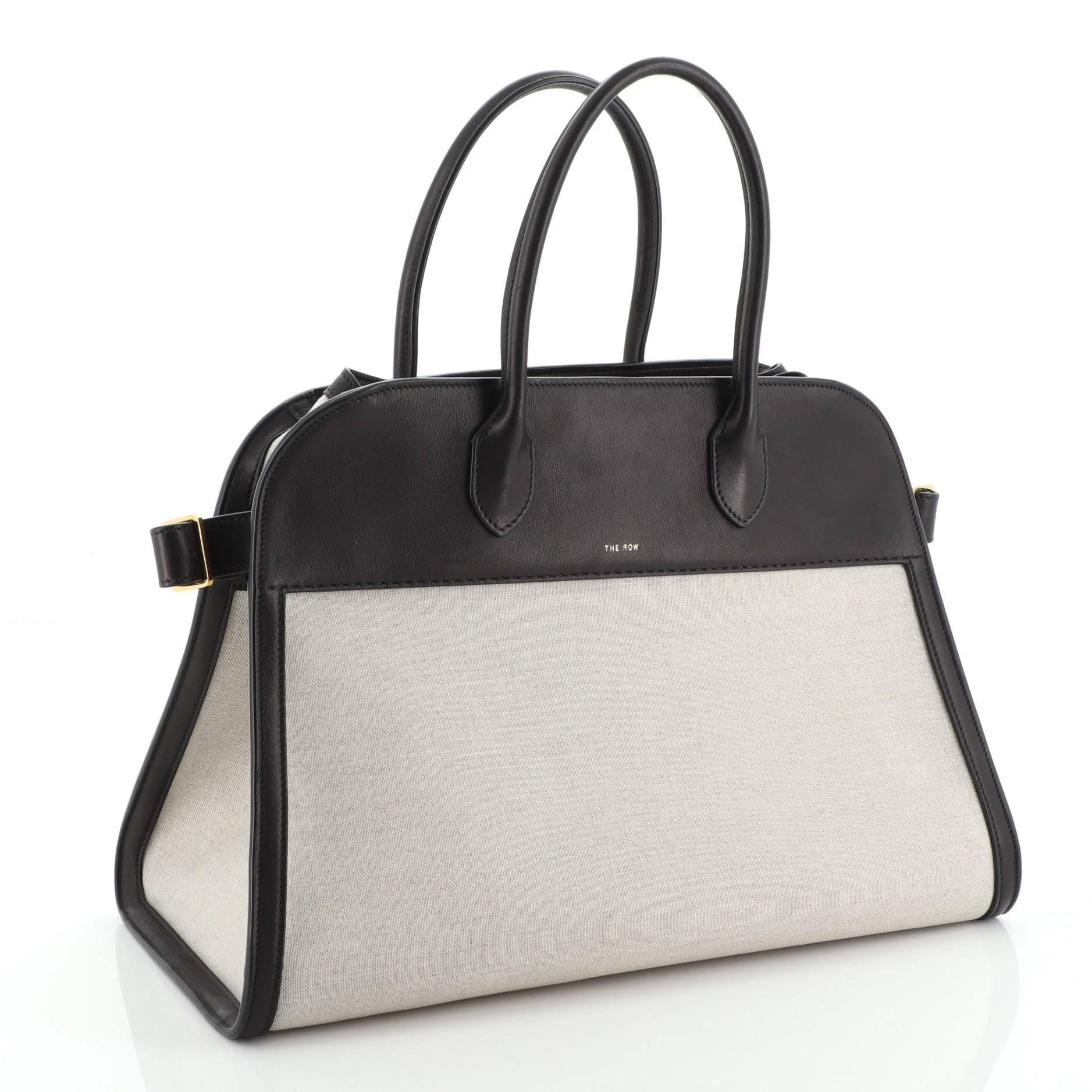 The Row Margaux Tote Canvas with Leather 15 at 1stDibs | the row ...