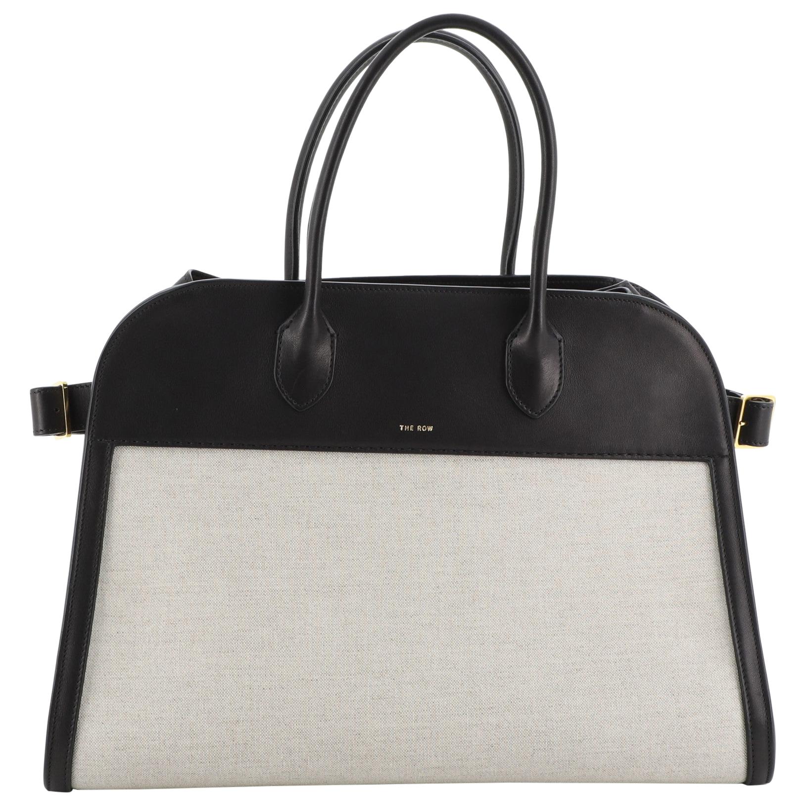 The Row Margaux Tote Canvas with Leather 15