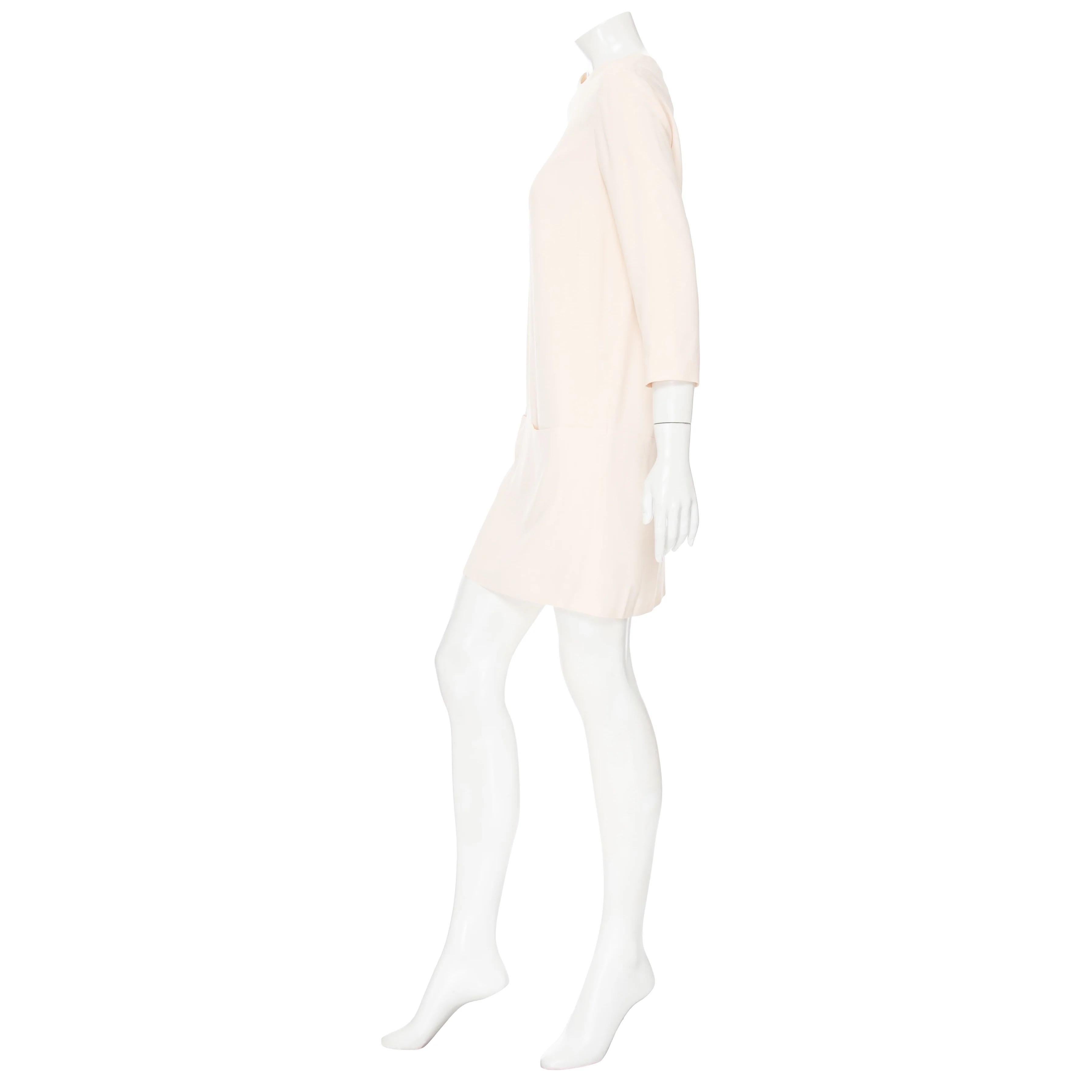 Vestido The Row Marina Crema Crepé Bolsillo Parche Primavera/Verano 2015 Blanco en venta