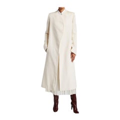 The Row Marion Coat in Pearl White size US 0 Midi Flared Sleeves Cotton & Silk