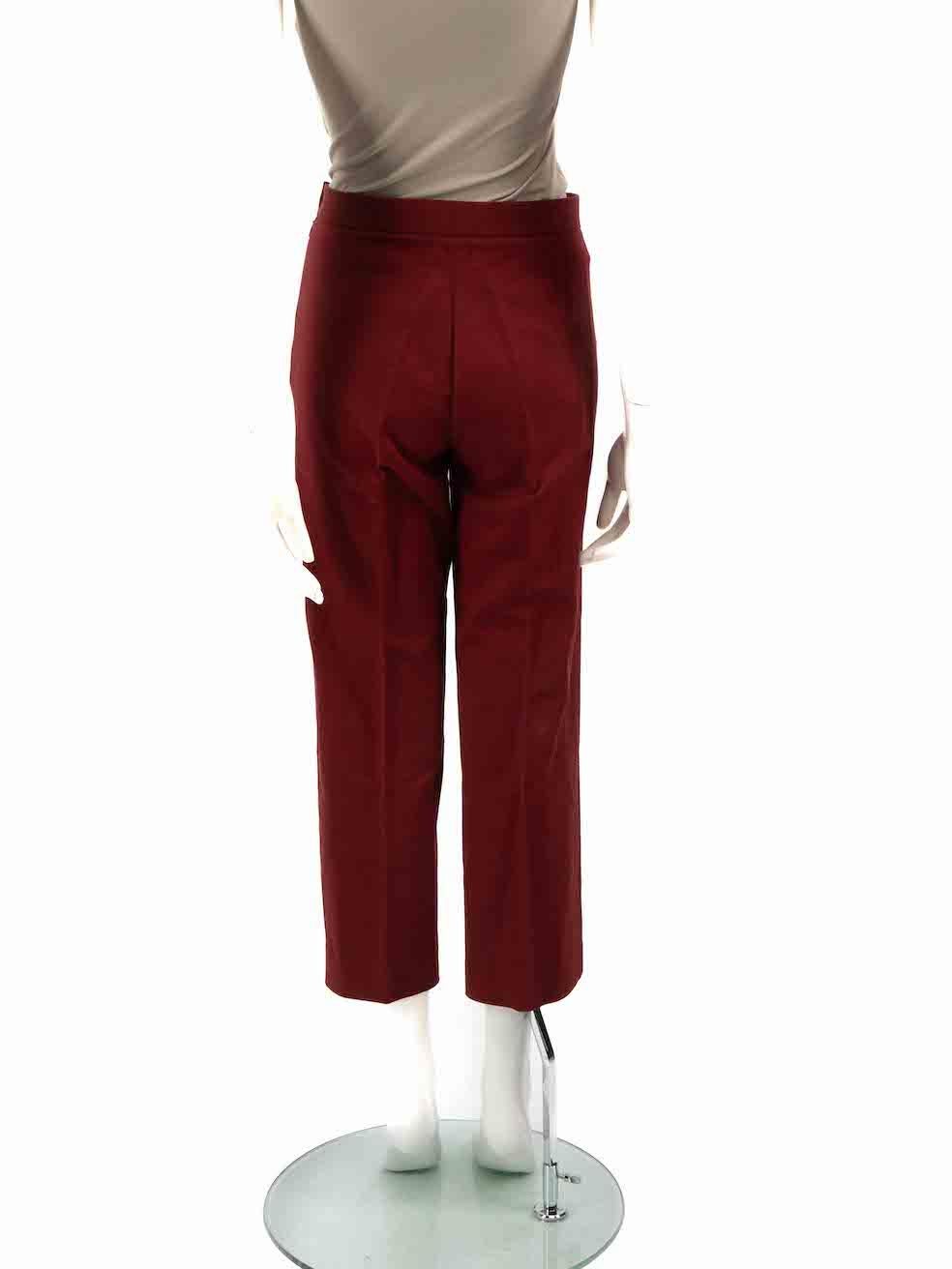 The Row Maroon Straight Leg Trousers Size L In Good Condition For Sale In London, GB