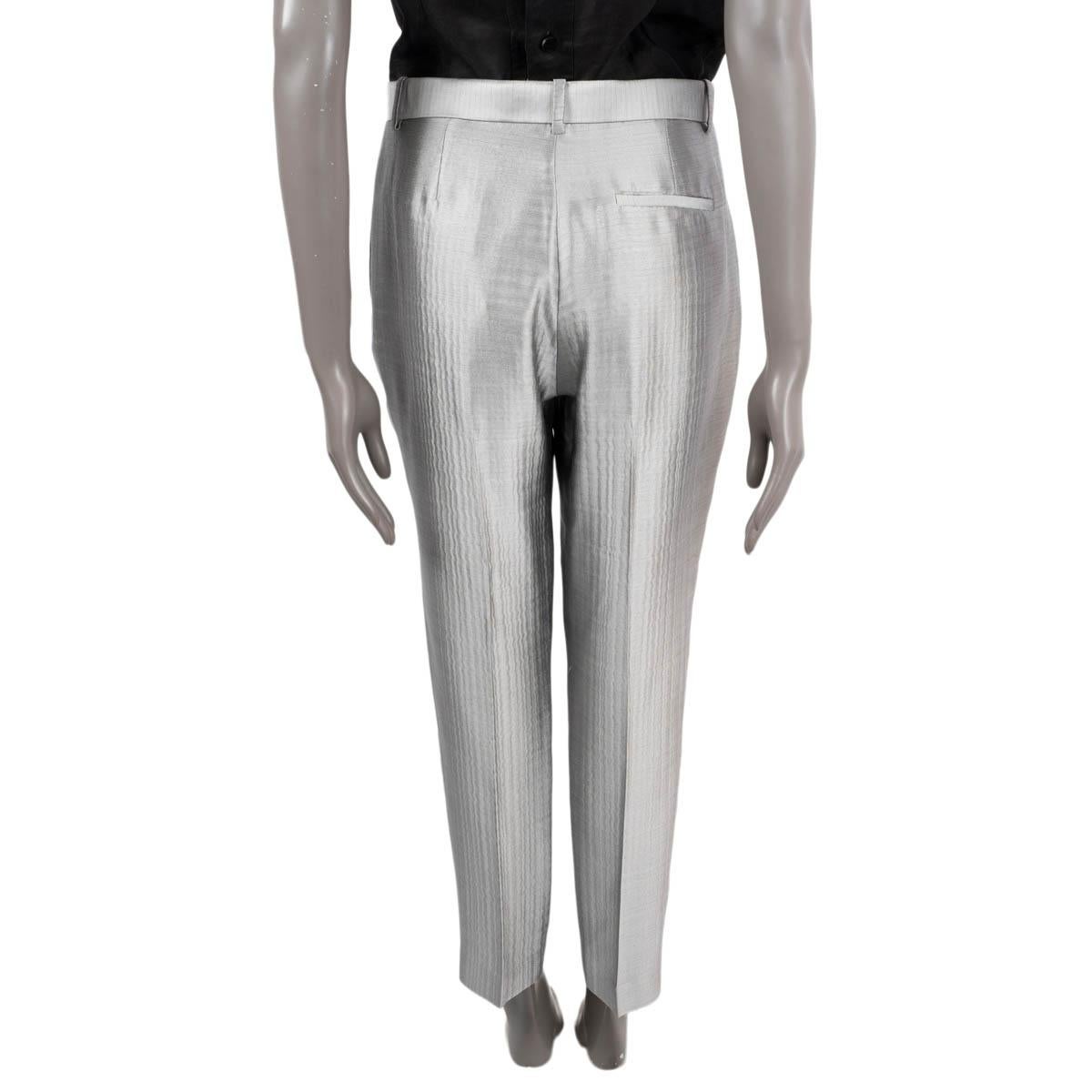 THE ROW plata metalizada 2017 WILLIAM CROPPED STRAIGHT LEG Pants 2 XS Plata en venta