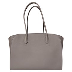 The Row Mid Grey Pebbled Leather Marlo 14 Tote Bag The Row Mid Grey Pebbled Leather Marlo 14 Tote Bag