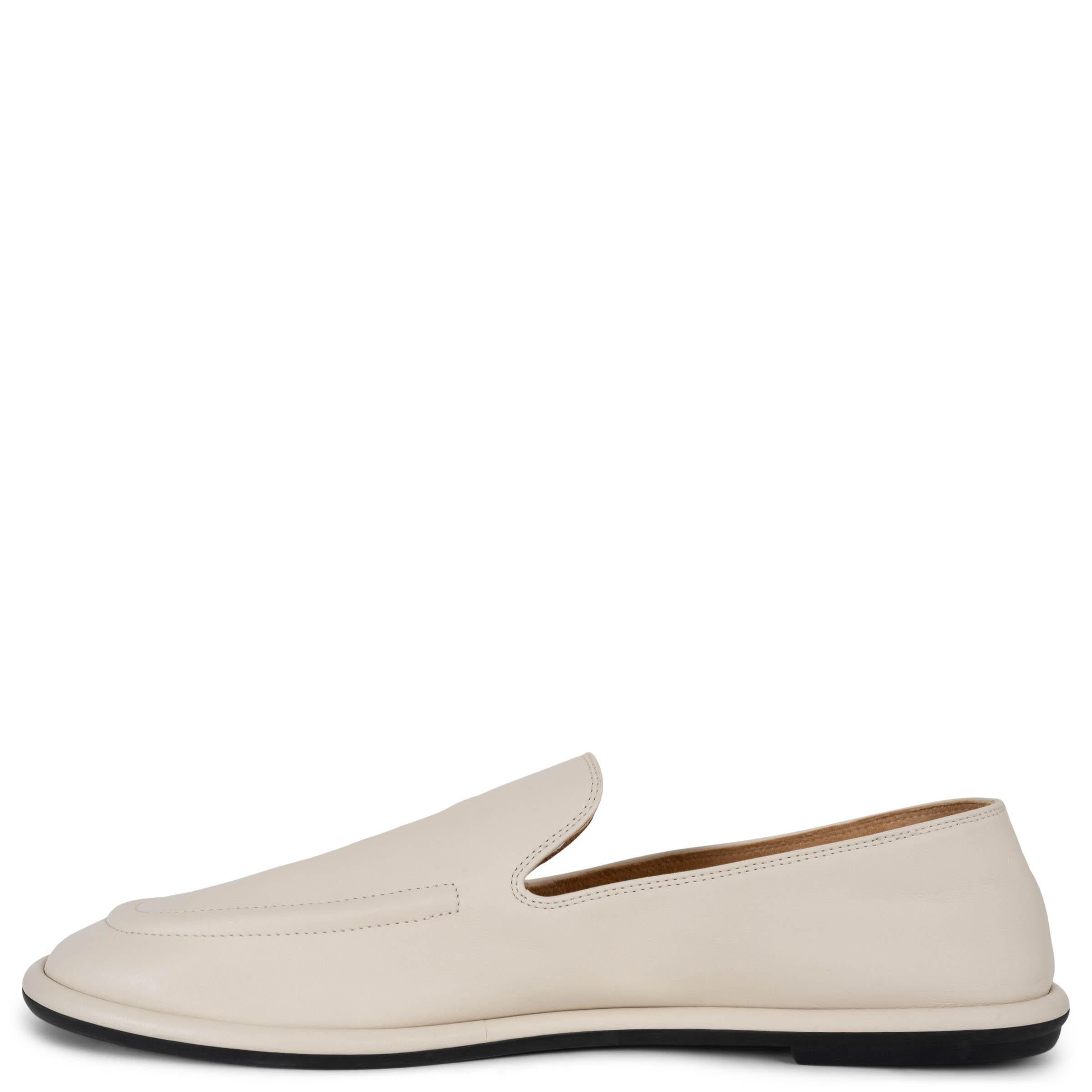 White THE ROW Milk white leather 2022 CANAL Loafers Shoes 37.5 fit 38