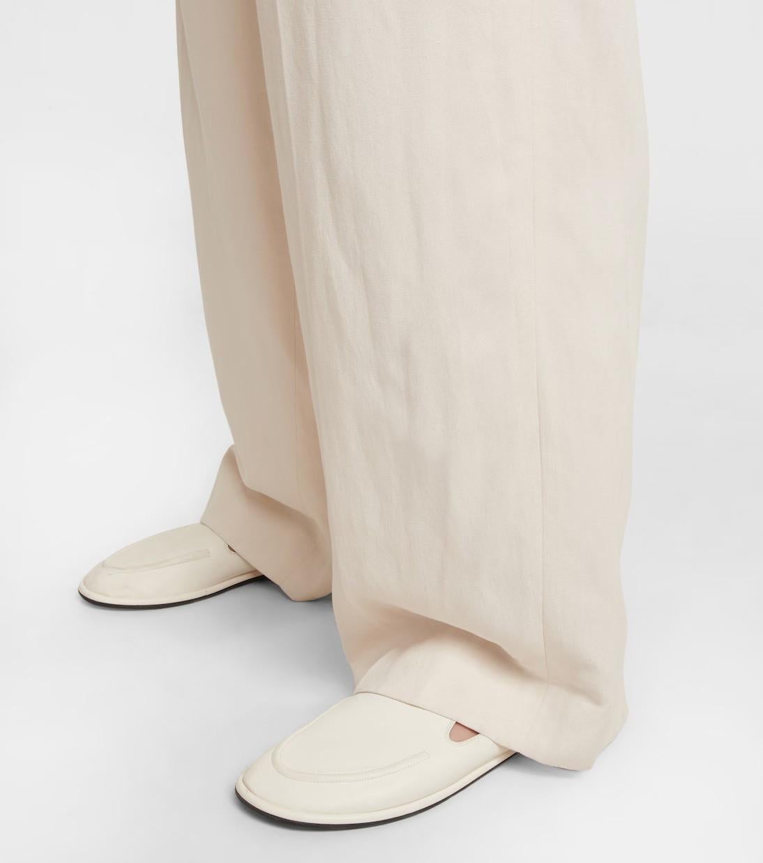 THE ROW Milk white leather 2022 CANAL Loafers Shoes 37.5 fit 38 4