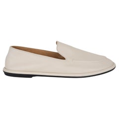 THE ROW Milk white leather 2022 CANAL Loafers Shoes 37.5 fit 38