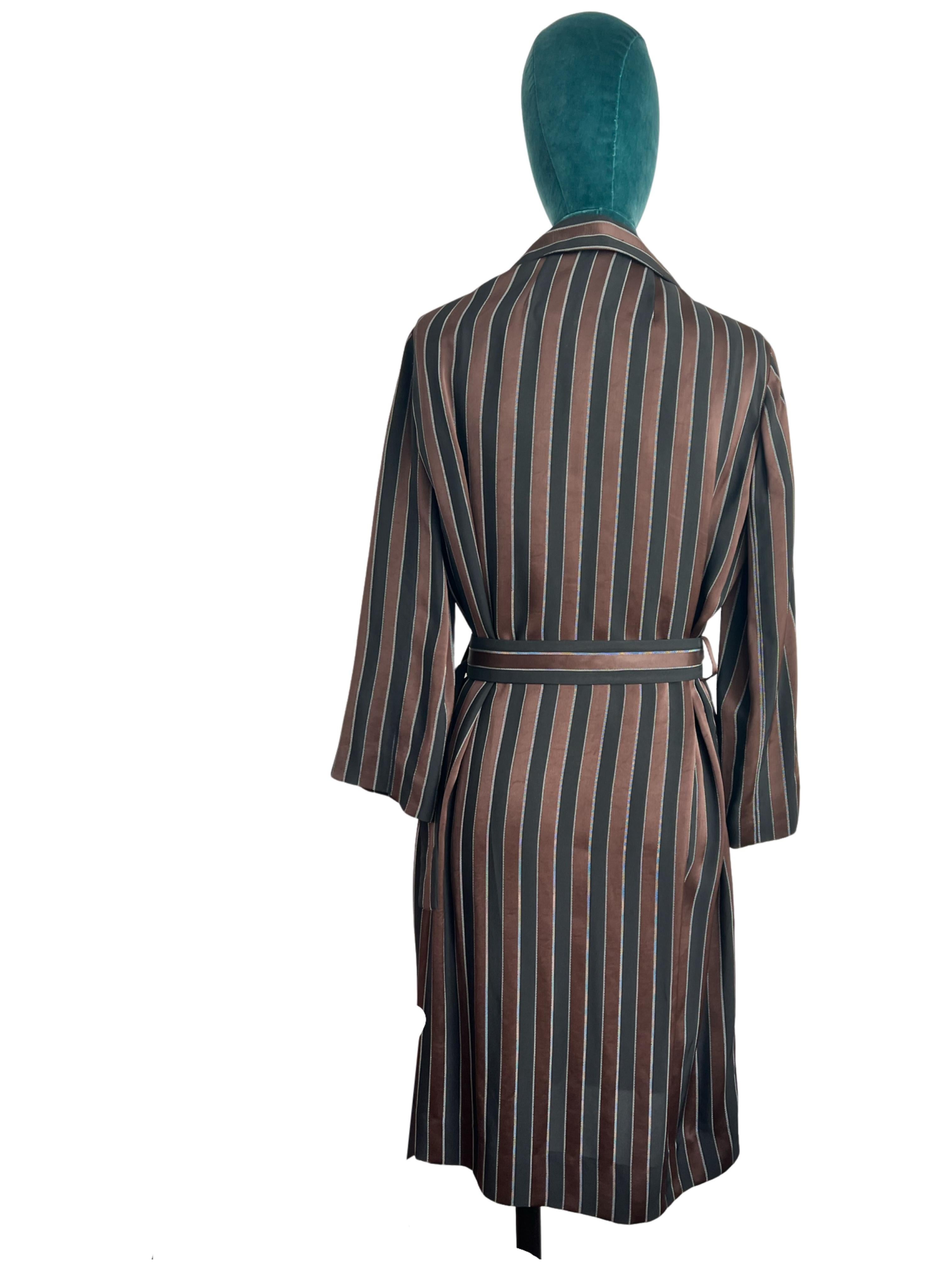 Black The Row multi colour strips light trench  with belt size XS  For Sale