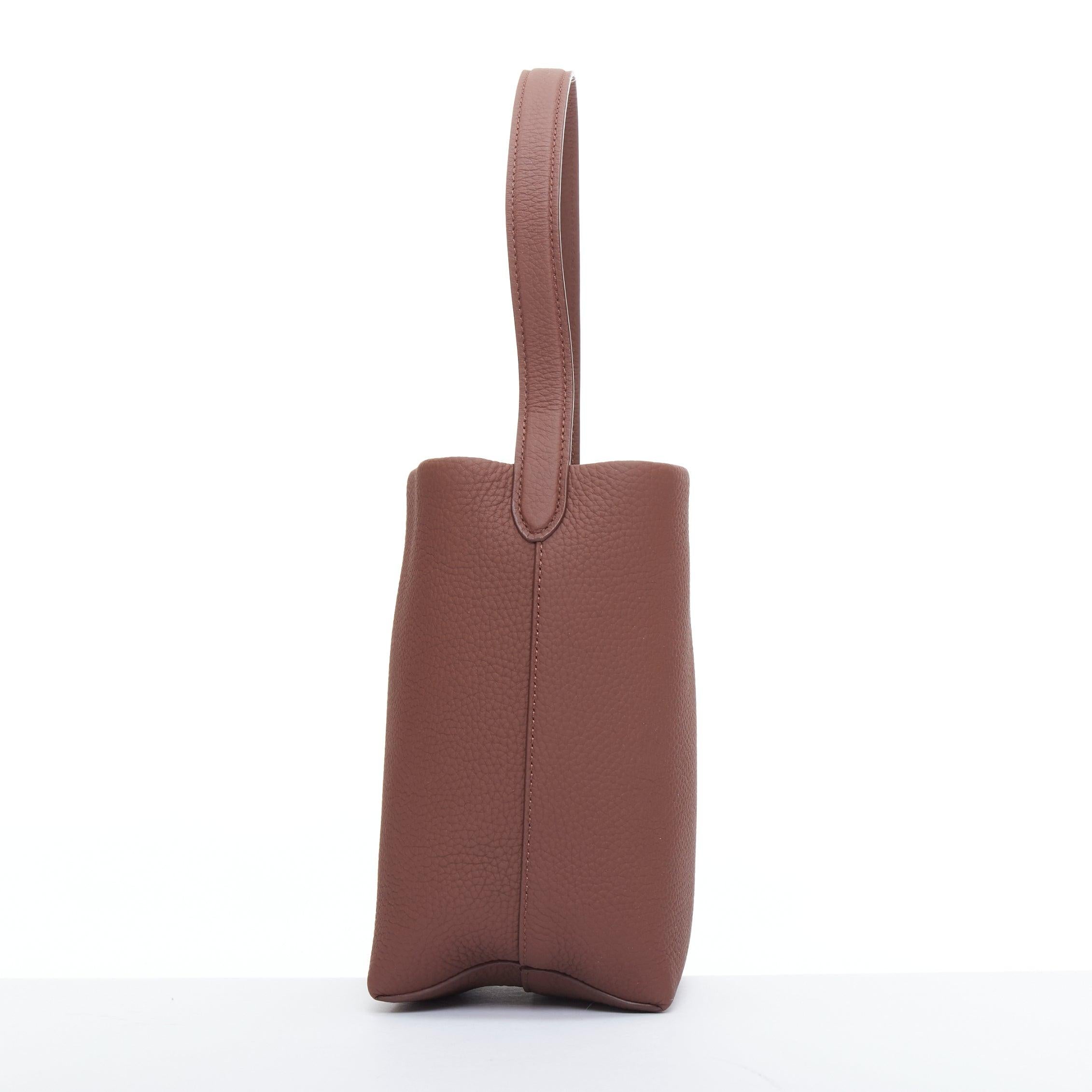 Women's THE ROW N/S Park Small Cognac Brown PLD top handle minimal tote bag