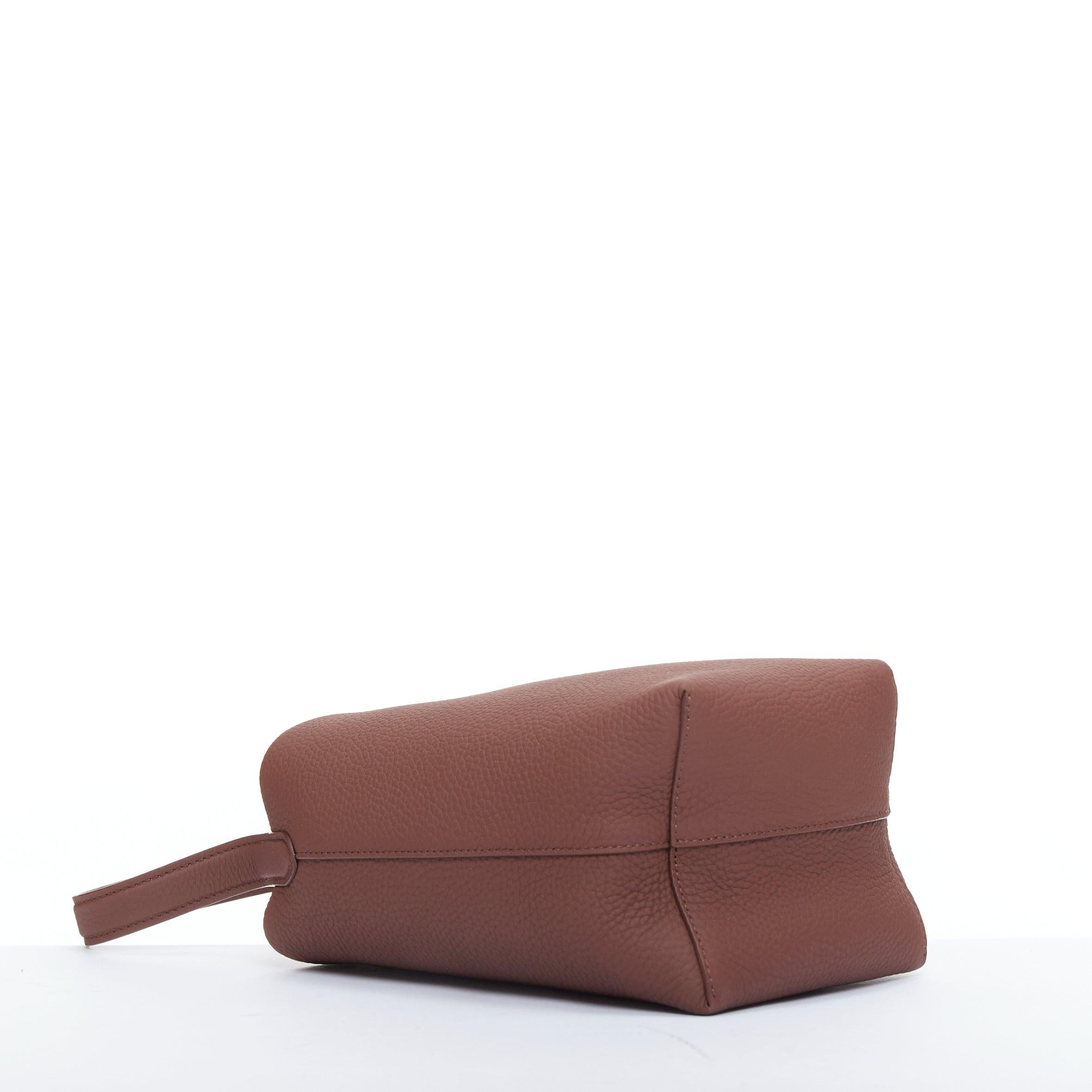 THE ROW N/S Park Small Cognac Brown PLD top handle minimal tote bag 2