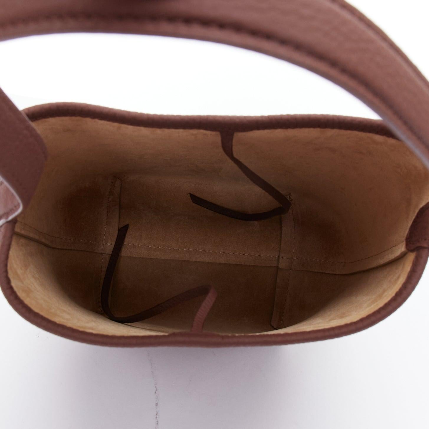 THE ROW N/S Park Small Cognac Brown PLD top handle minimal tote bag 4