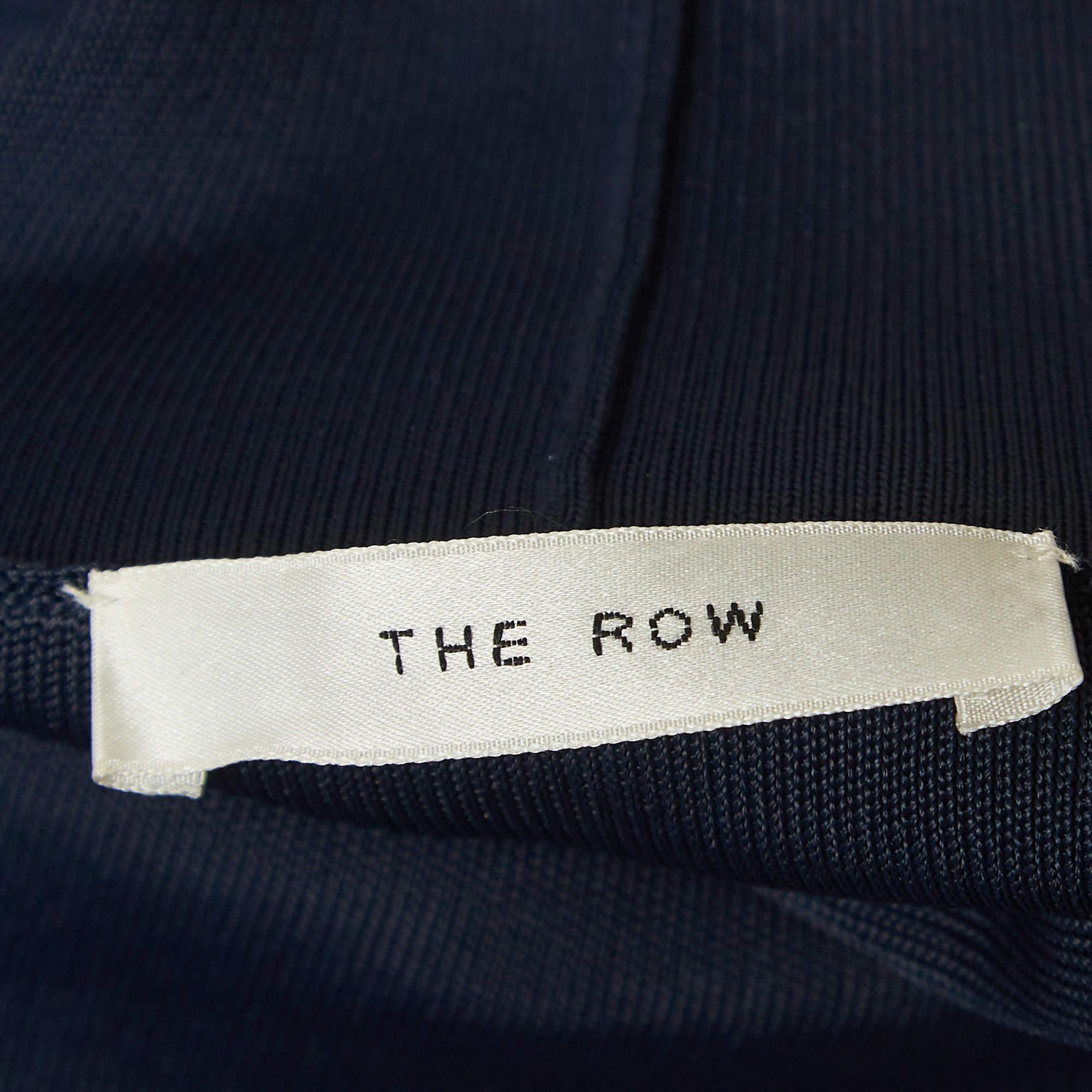Women's The Row Navy Blue Knit Turtleneck Alicho Maxi Dress XS For Sale