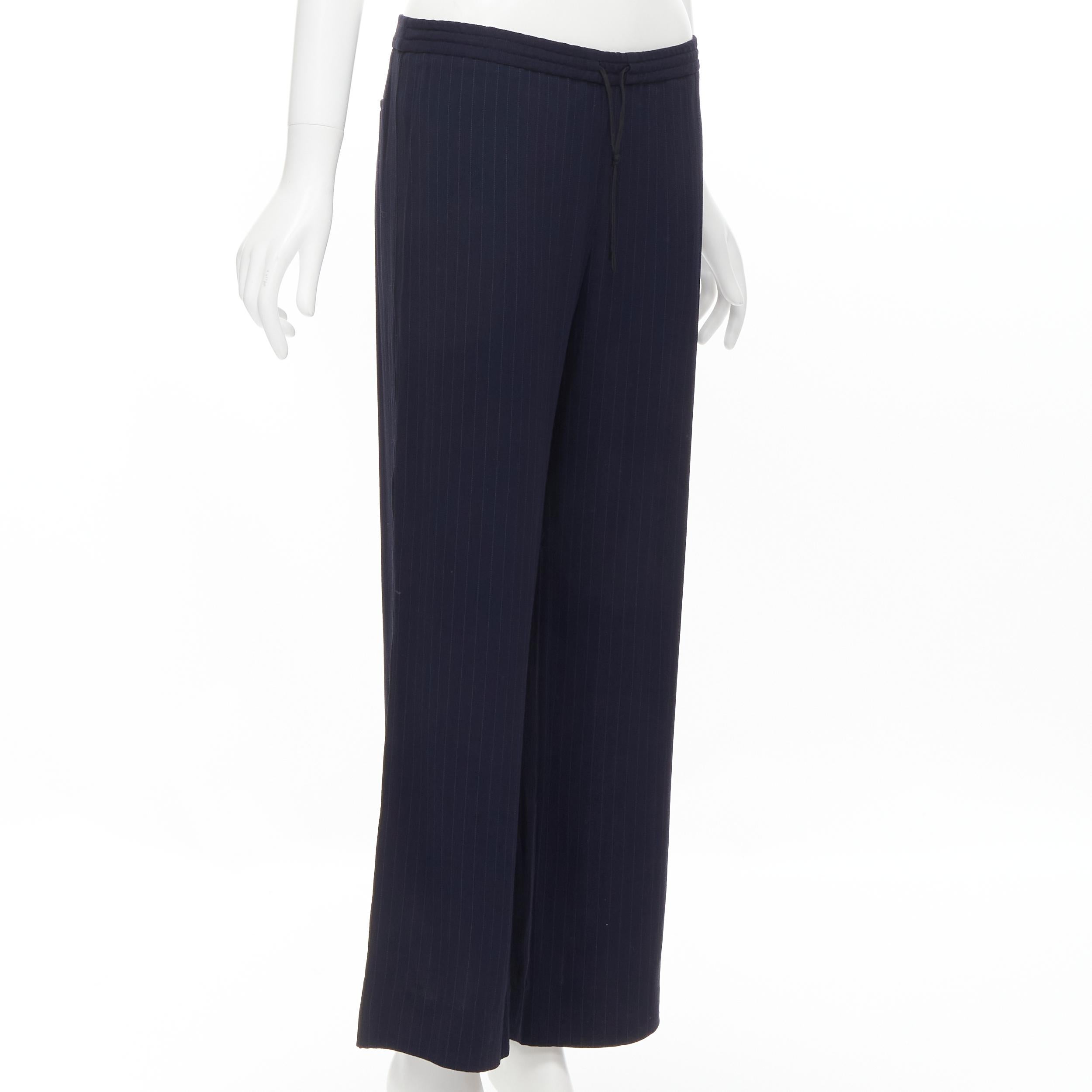 blue pinstripe trousers