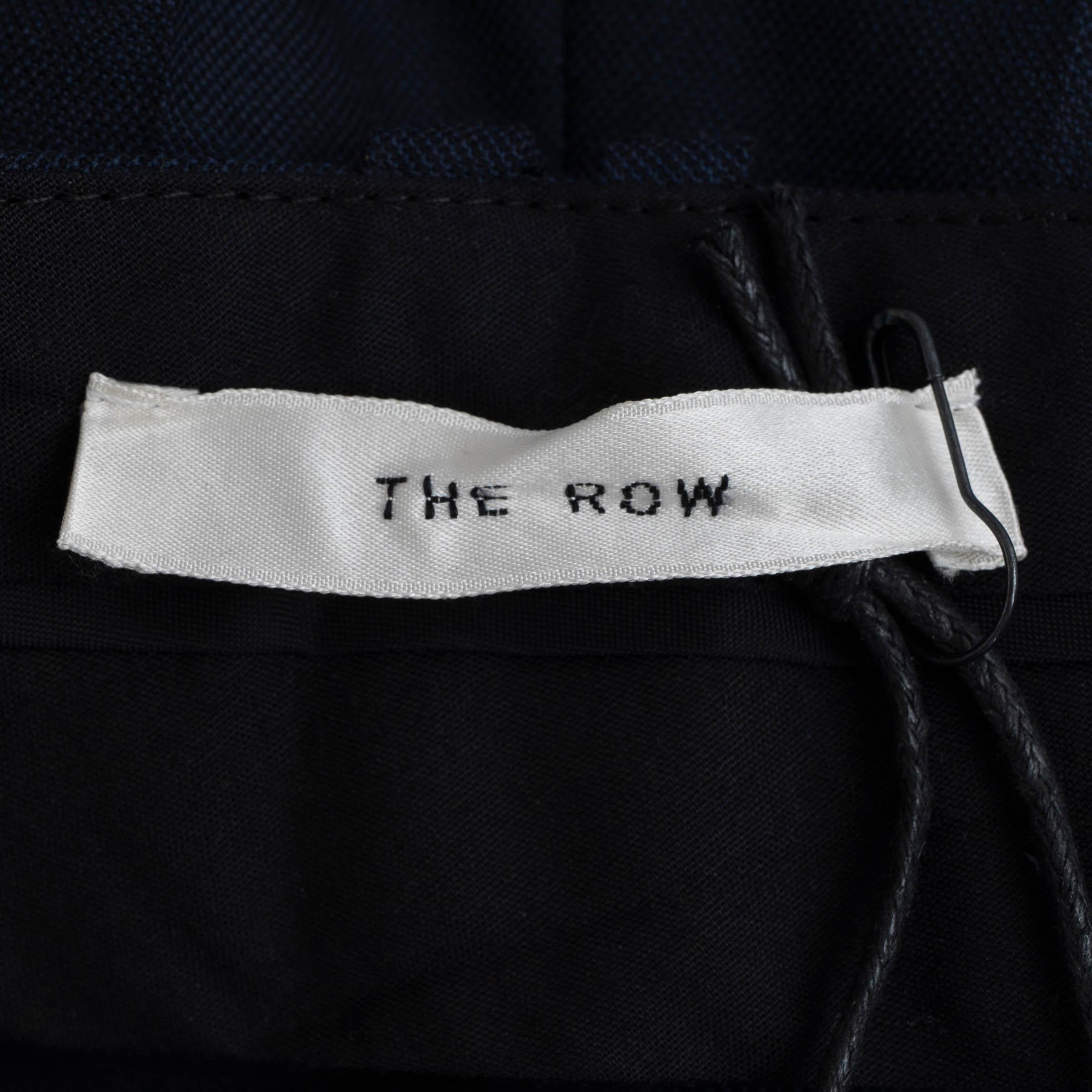 Women's THE ROW navy blue SUMMER WOOL SUIT Pants 10 L For Sale