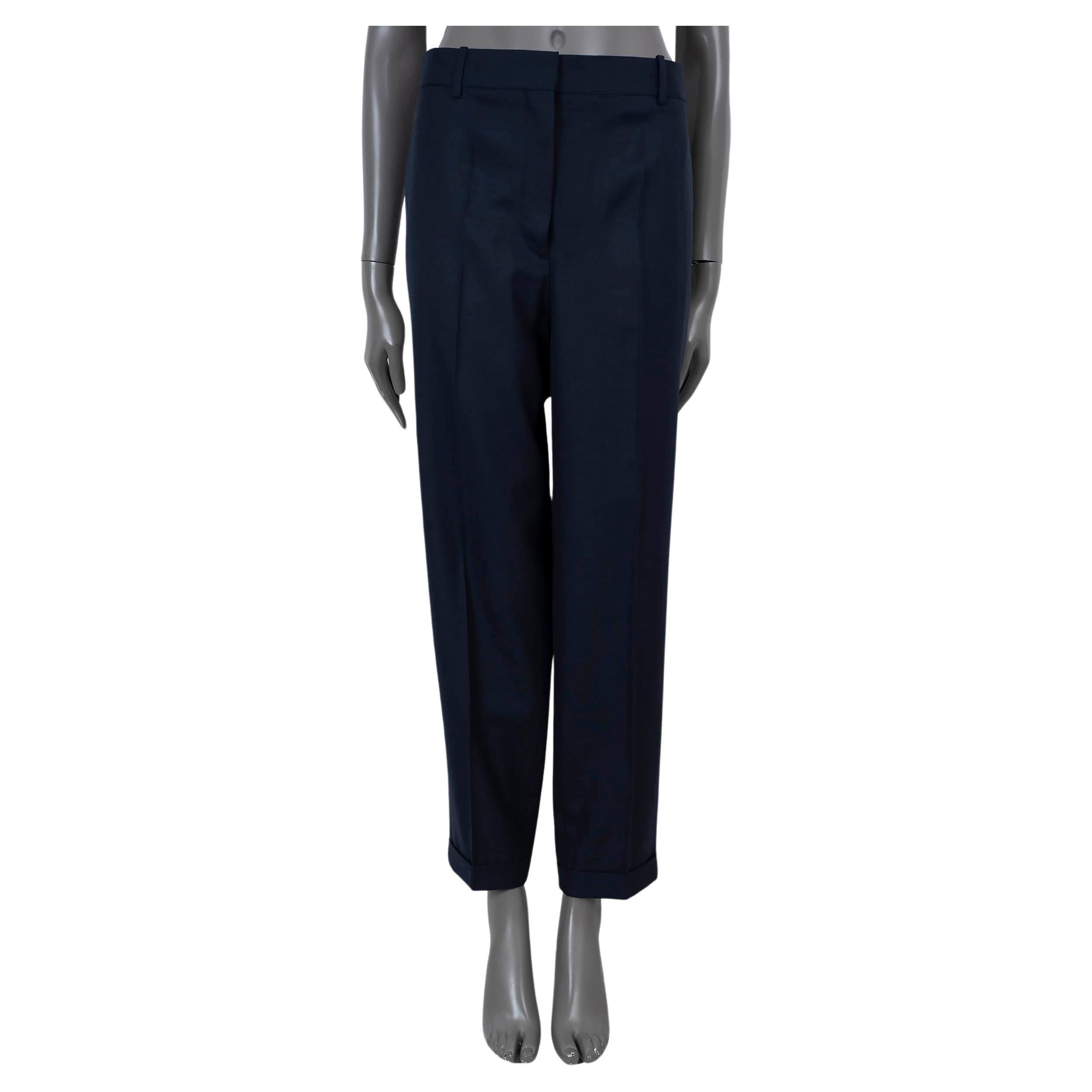 THE ROW navy blue SUMMER WOOL SUIT Pants 10 L For Sale