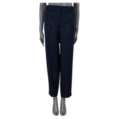 THE ROW navy blue SUMMER WOOL SUIT Pants 10 L