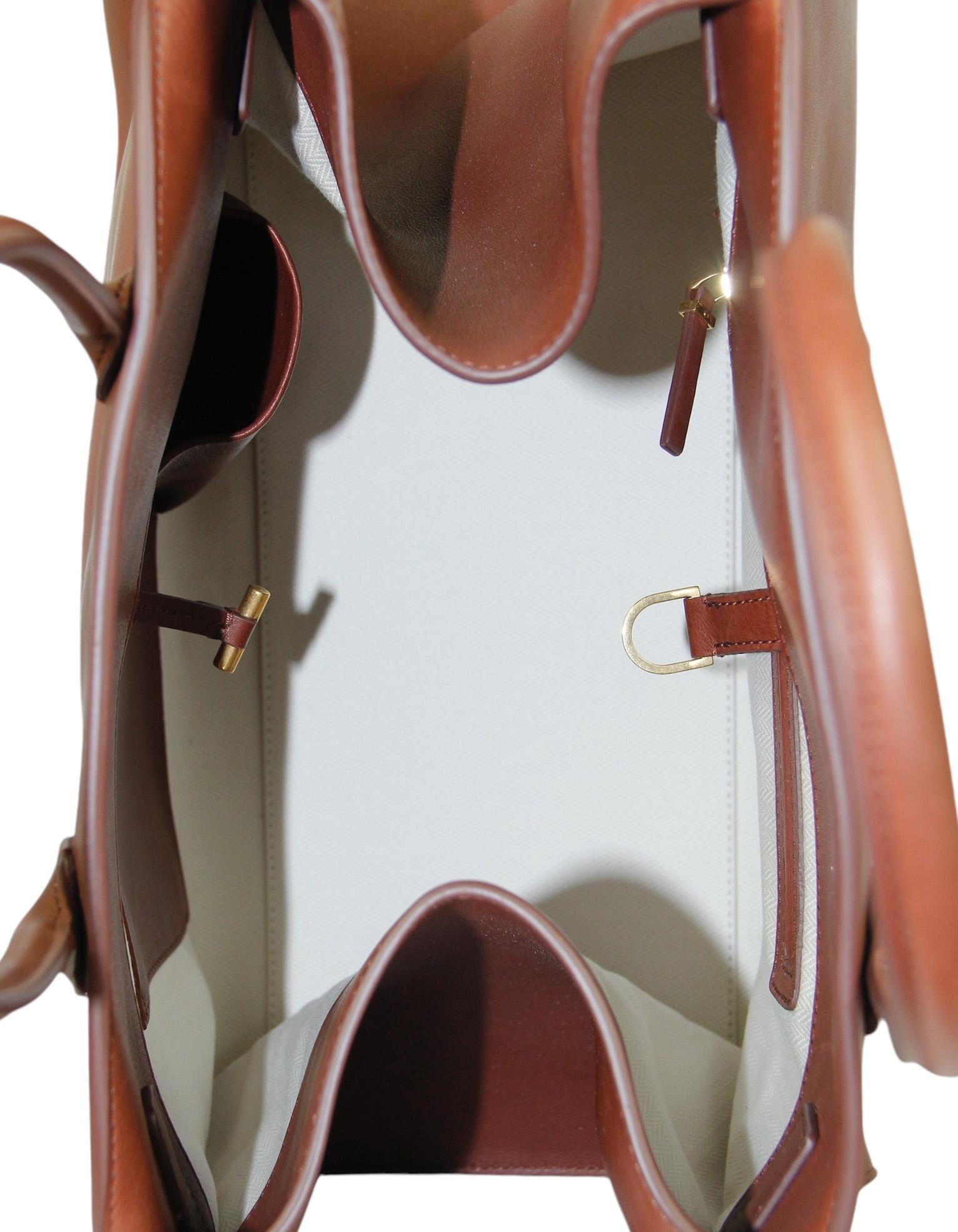 The Row New Burgundy Leather Soft Margaux 15 Tote Bag 2