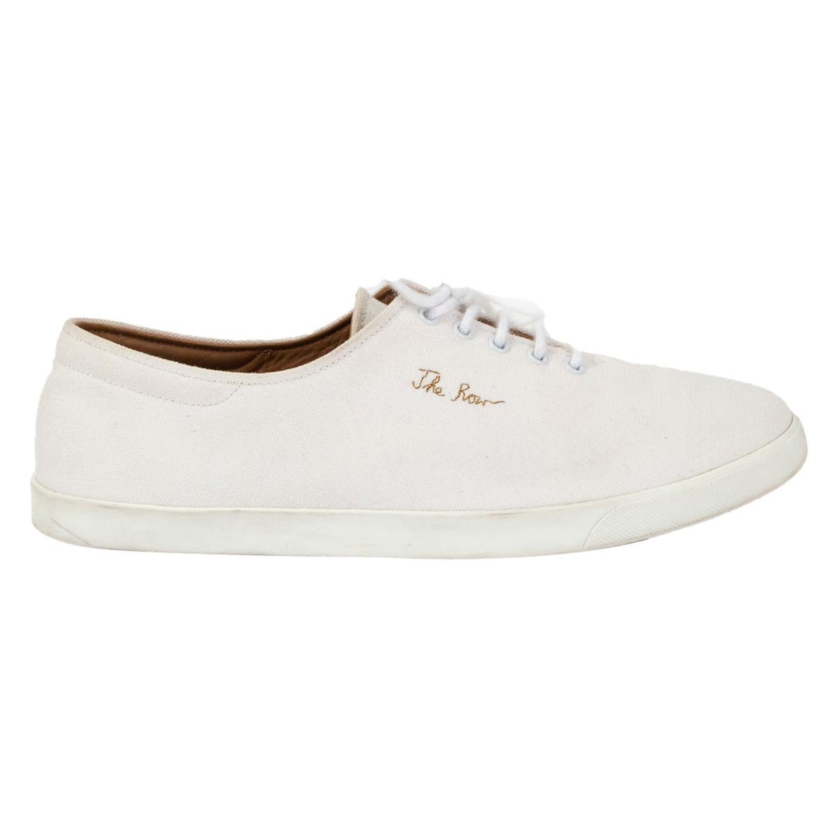 THE ROW off-white canvas DEAN Low Top Sneakers Shoes 38.5