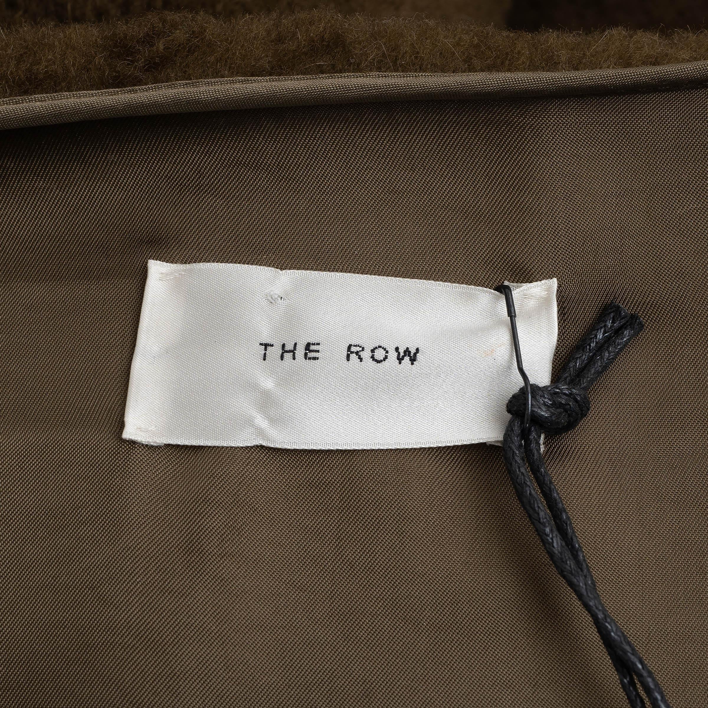 THE ROW olive green camel hair 2022 BEYZITA TEDDY Vest Jacket XS For Sale 1