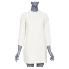 The Row Orga - Robe droite en crêpe de cady stretch blanc cassé/beige, fermeture éclair au cou - Taille US0 XS
