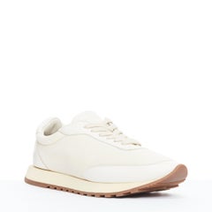 THE ROW Owen Runner white cream leather mesh low top sneakers EU38