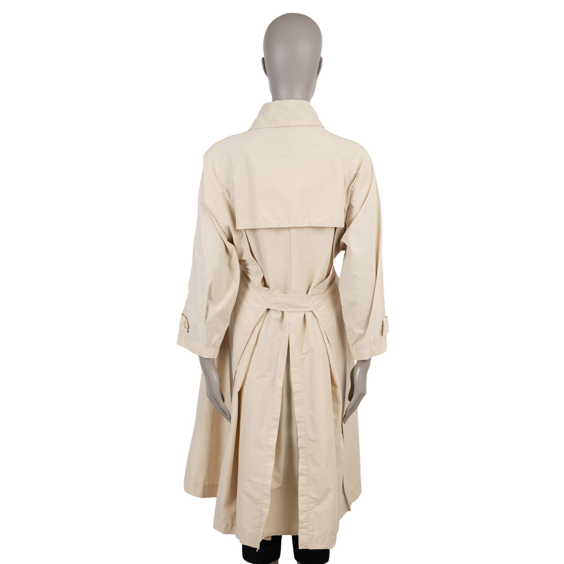 Beige THE ROW pale beige silk FAILLE TRENCH Coat Jacket 2 XS For Sale