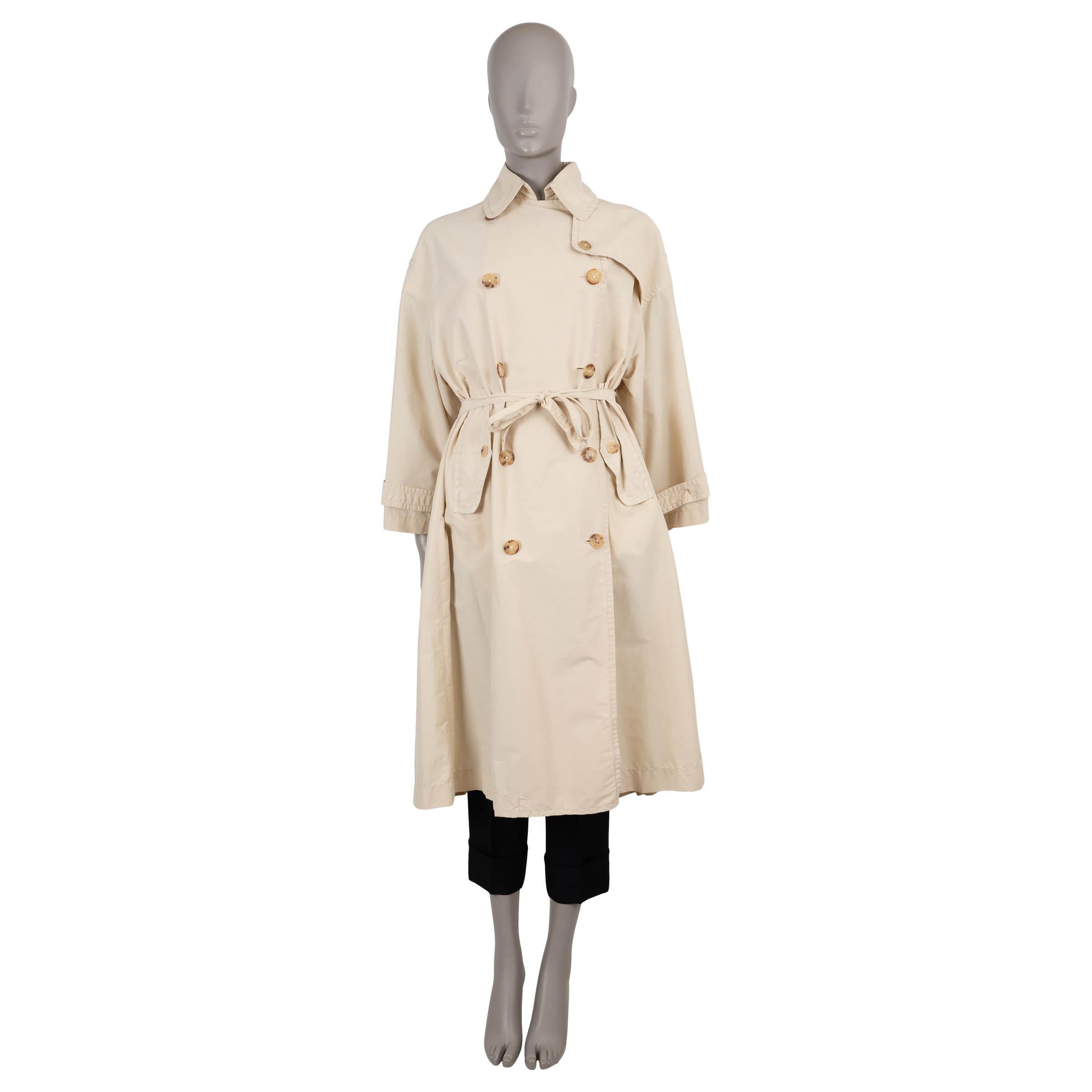 Women's THE ROW pale beige silk FAILLE TRENCH Coat Jacket 2 XS For Sale