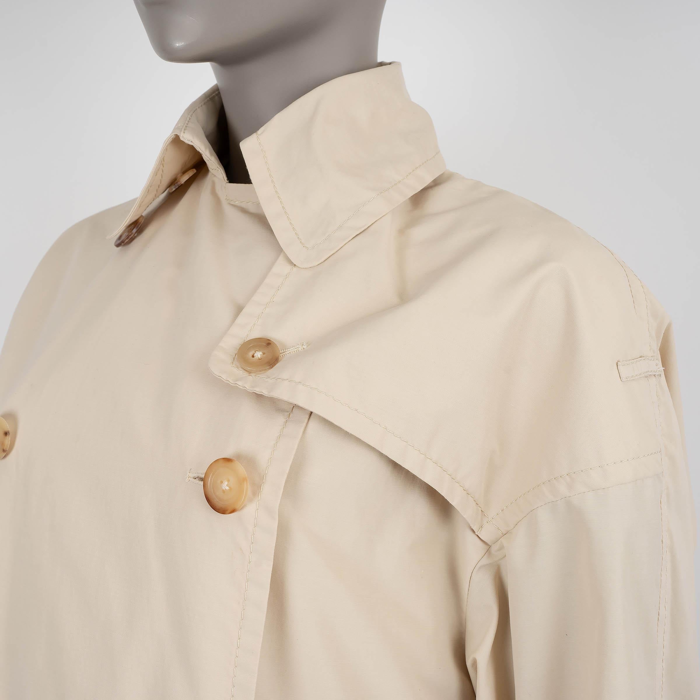 THE ROW pale beige silk FAILLE TRENCH Coat Jacket 2 XS For Sale 1