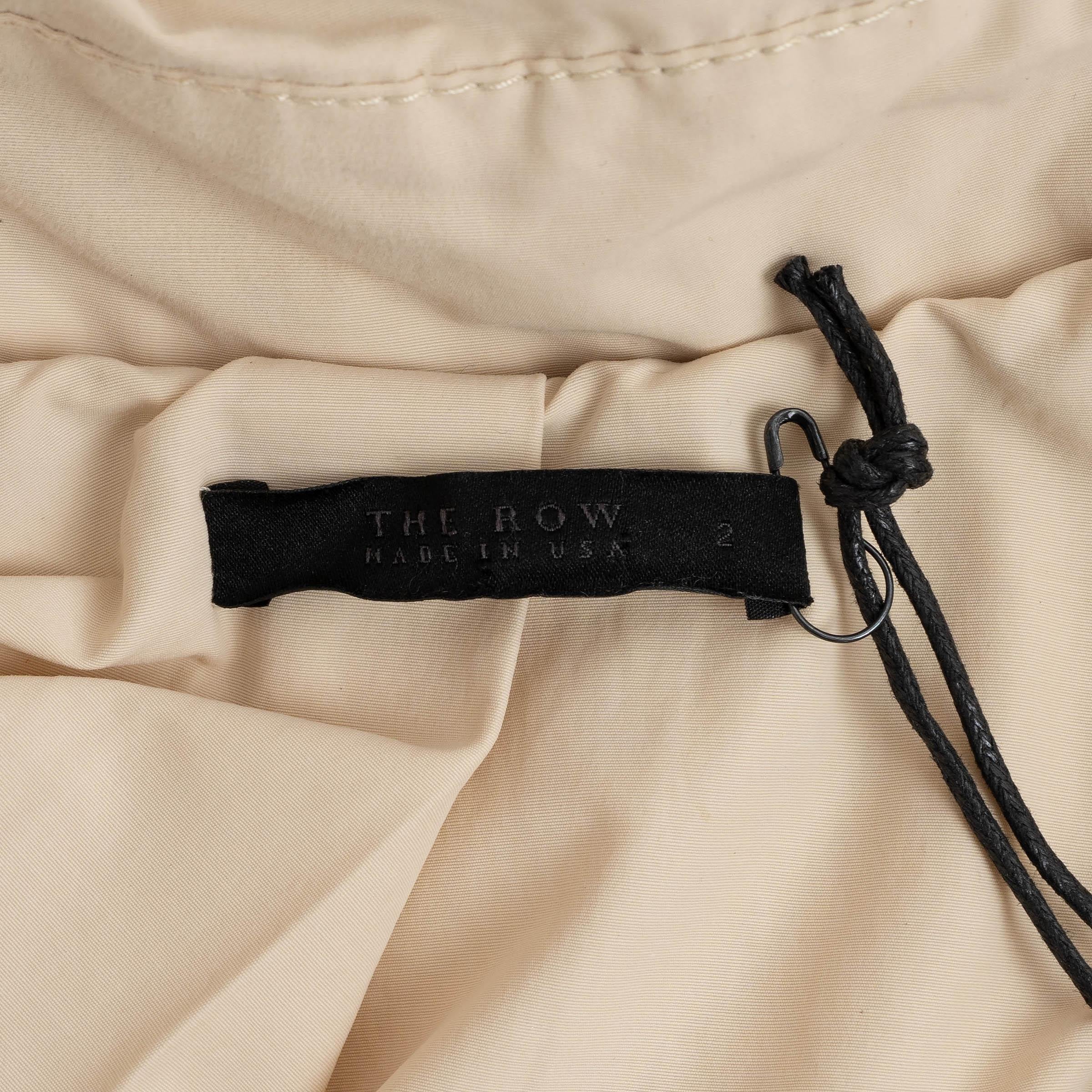 THE ROW pale beige silk FAILLE TRENCH Coat Jacket 2 XS For Sale 2