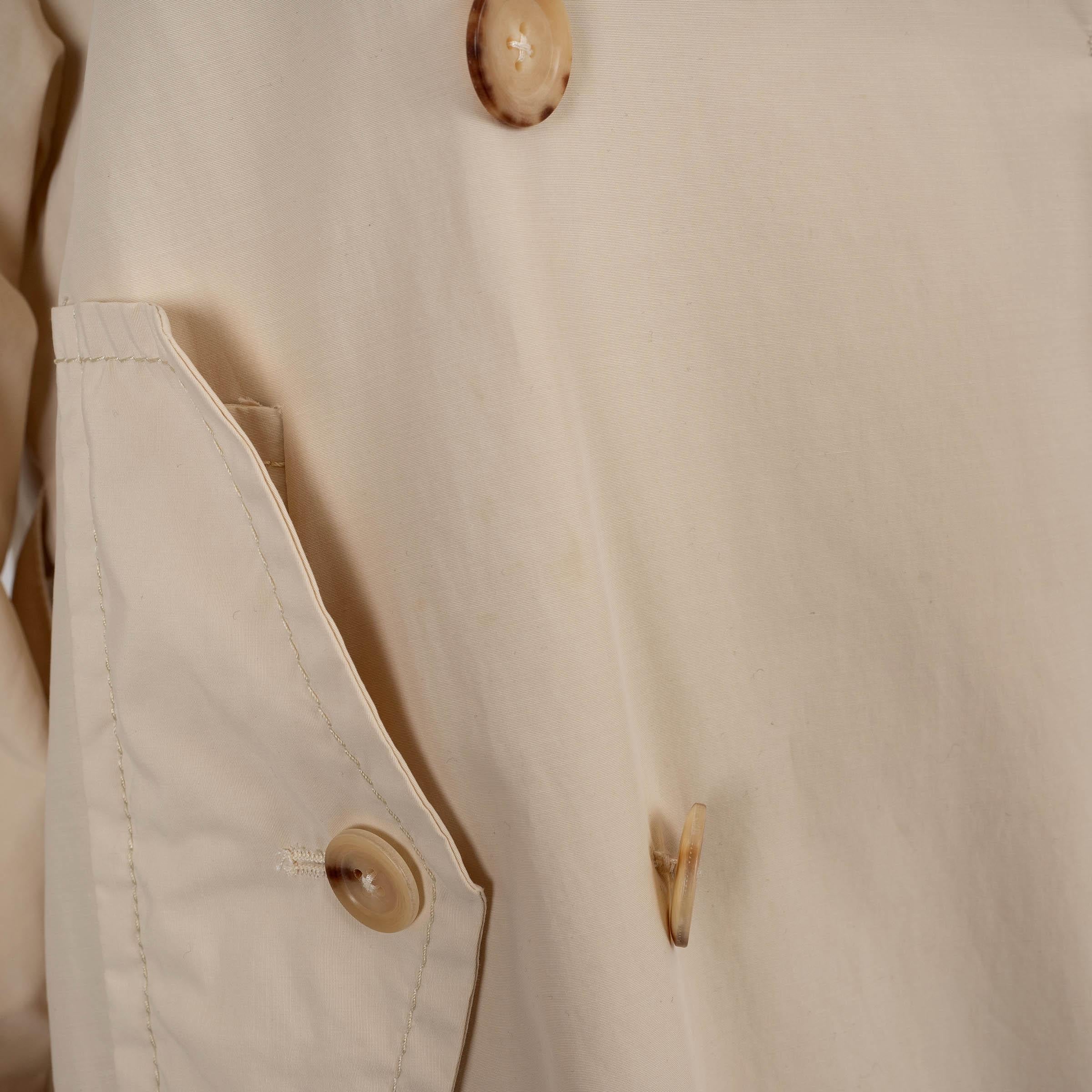 THE ROW pale beige silk FAILLE TRENCH Coat Jacket 2 XS For Sale 3