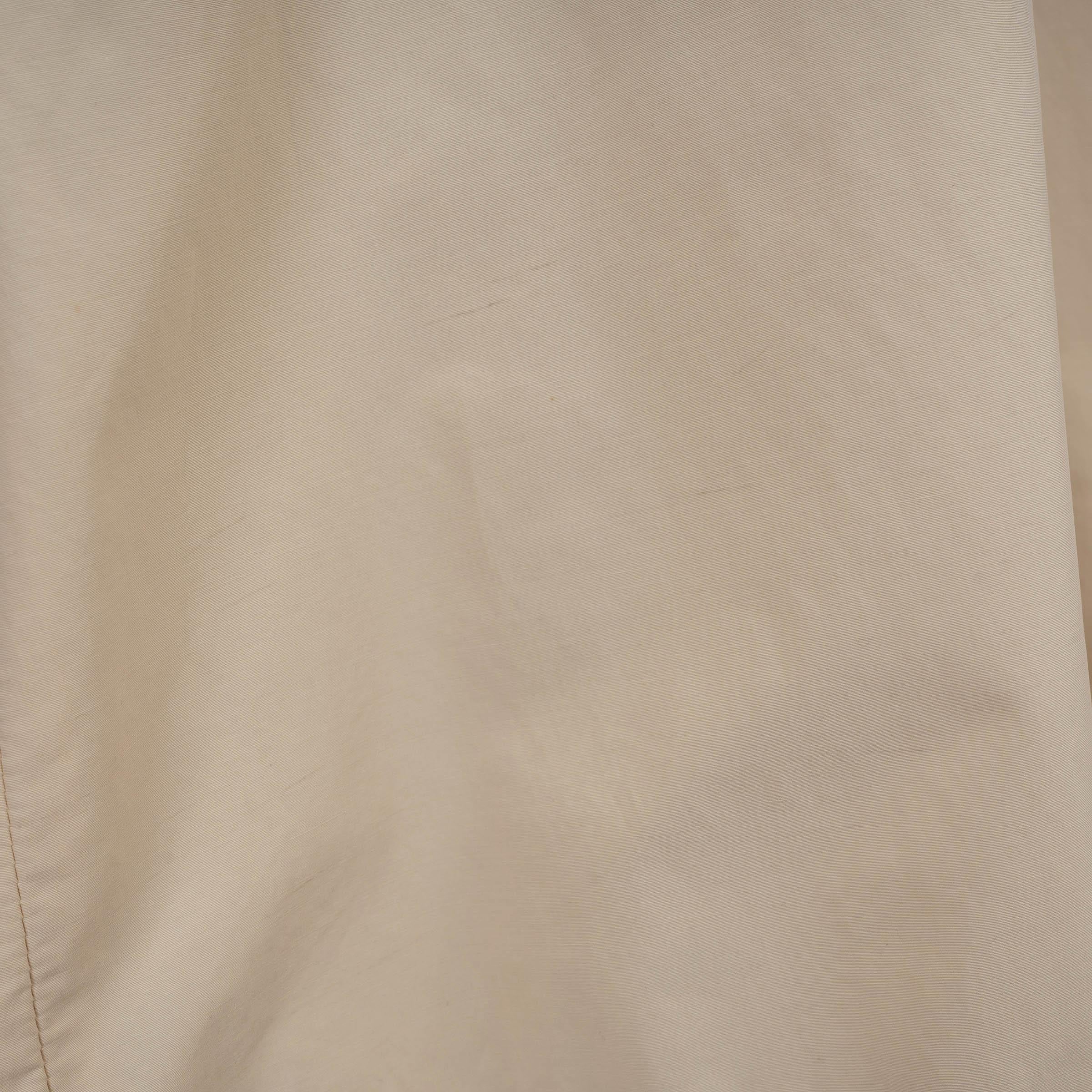 THE ROW pale beige silk FAILLE TRENCH Coat Jacket 2 XS For Sale 4