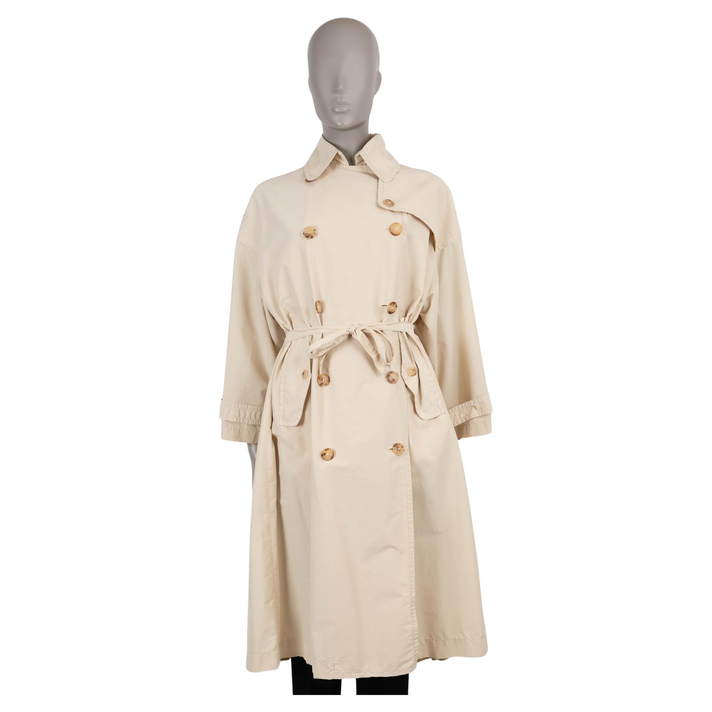 THE ROW pale beige silk FAILLE TRENCH Coat Jacket 2 XS For Sale