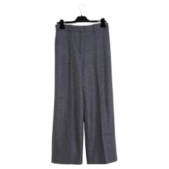 The Row Pantalon FR36 Wide Leg Soft Grey Wool Flannel Pants UK8 US4