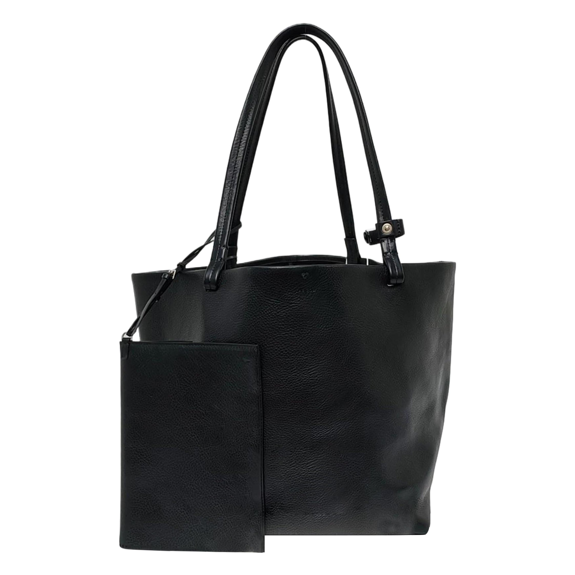 The Row Park Tote Black Calfskin Leather