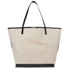 The Row Park XL Leather Trimmed Canvas Tote Bag