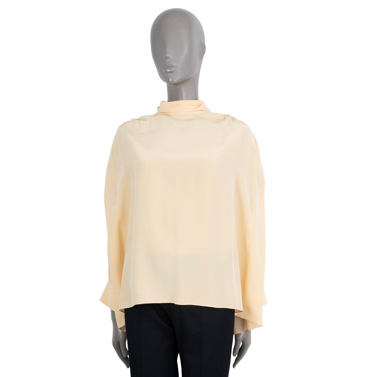 White THE ROW pastel yellow silk LOSALINE CREPE Blouse Shirt S For Sale