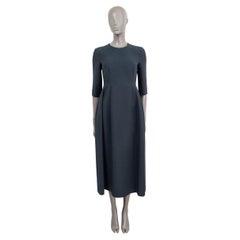 THE ROW petrol wool & silk LILIBET SHORT SLEEVE MIDI Dress 4 XS