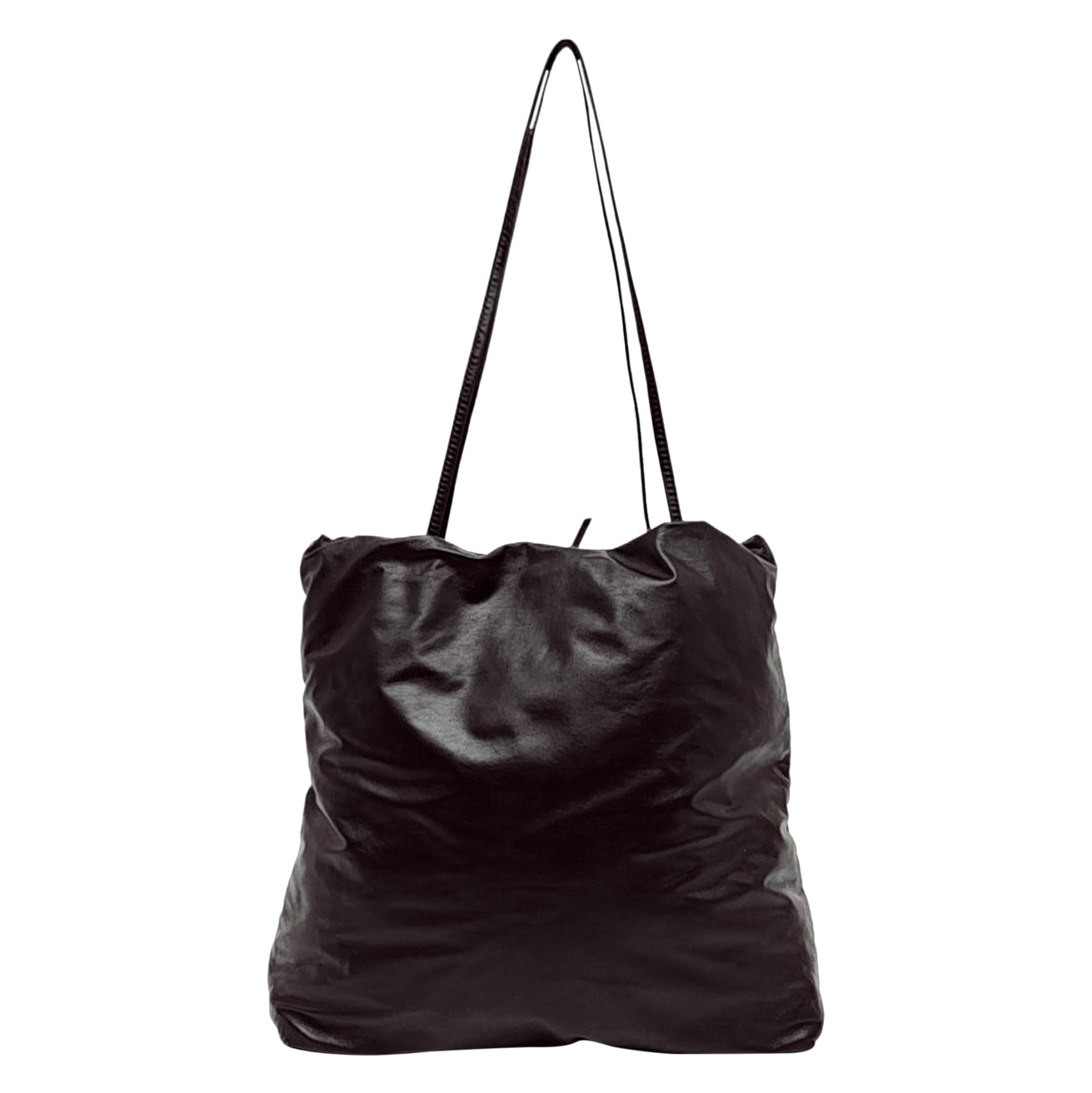 The Row Pim Tote Dark Brown Calfskin Leather