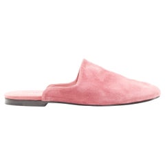 THE ROW pink soft suede leather slip on mule slippers EU37