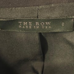 The Row Russo Blazer lungo nero taglia US 2 SS16 Tasche aperte in crepe di viscosa