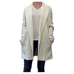 The Row Blazer lungo avorio taglia US 0 SS16 Tasche aperte in crepe di viscosa