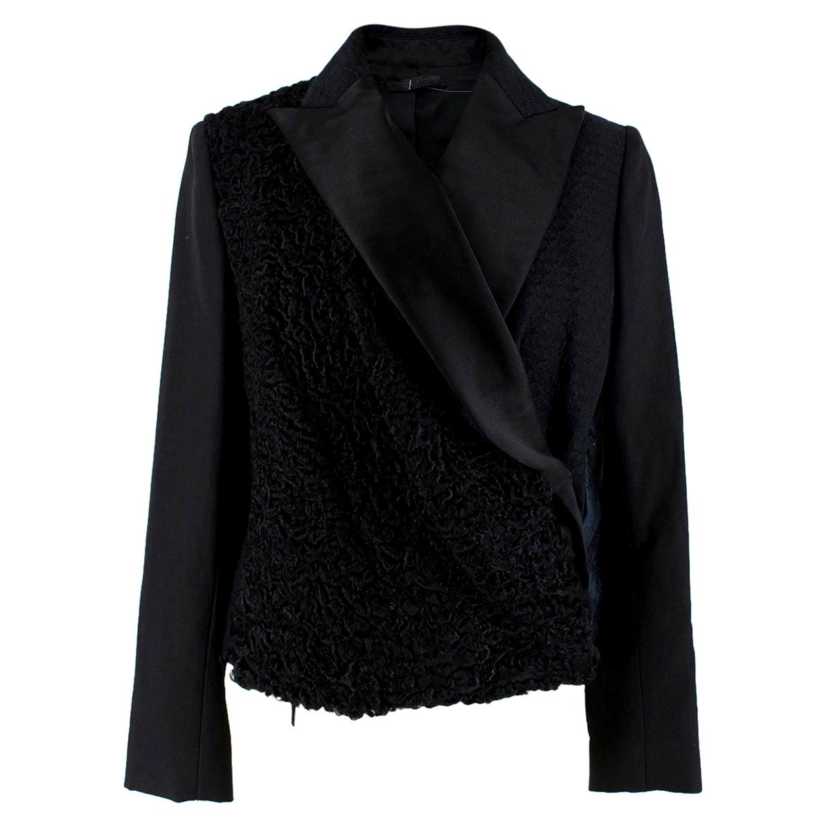 The Row Silk & Astrakhan Fur Wrap Style Jacket - Size US 2 For Sale