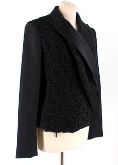 The Row Silk & Astrakhan Fur Wrap Style Jacket US 2